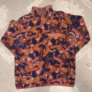 Patagonia Synchilla Lightweight Snap-T Pullover Canyon Block Big/Sisu Brown